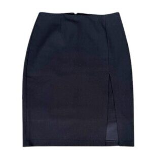 White House Black Market Black Faux Side Slit Skirt - Size 4